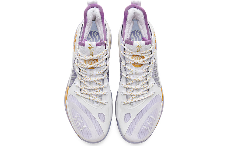 361° AG 1 Basketball Shoes Men’s Mid Top White/Gold/Purple