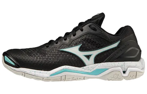 Mizuno Wave Stealth 5 Low Tops Training Shoe Black White Blue