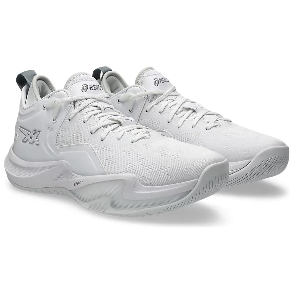 Asics Nove Surge Abrasion Resistant Low top Basketball Shoes Unisex White Silver