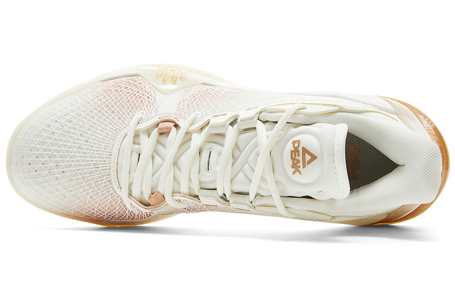 PEAK Wiggins Talent 2 Basketball Shoes Unisex Low Top Super Light White Champagne Gold