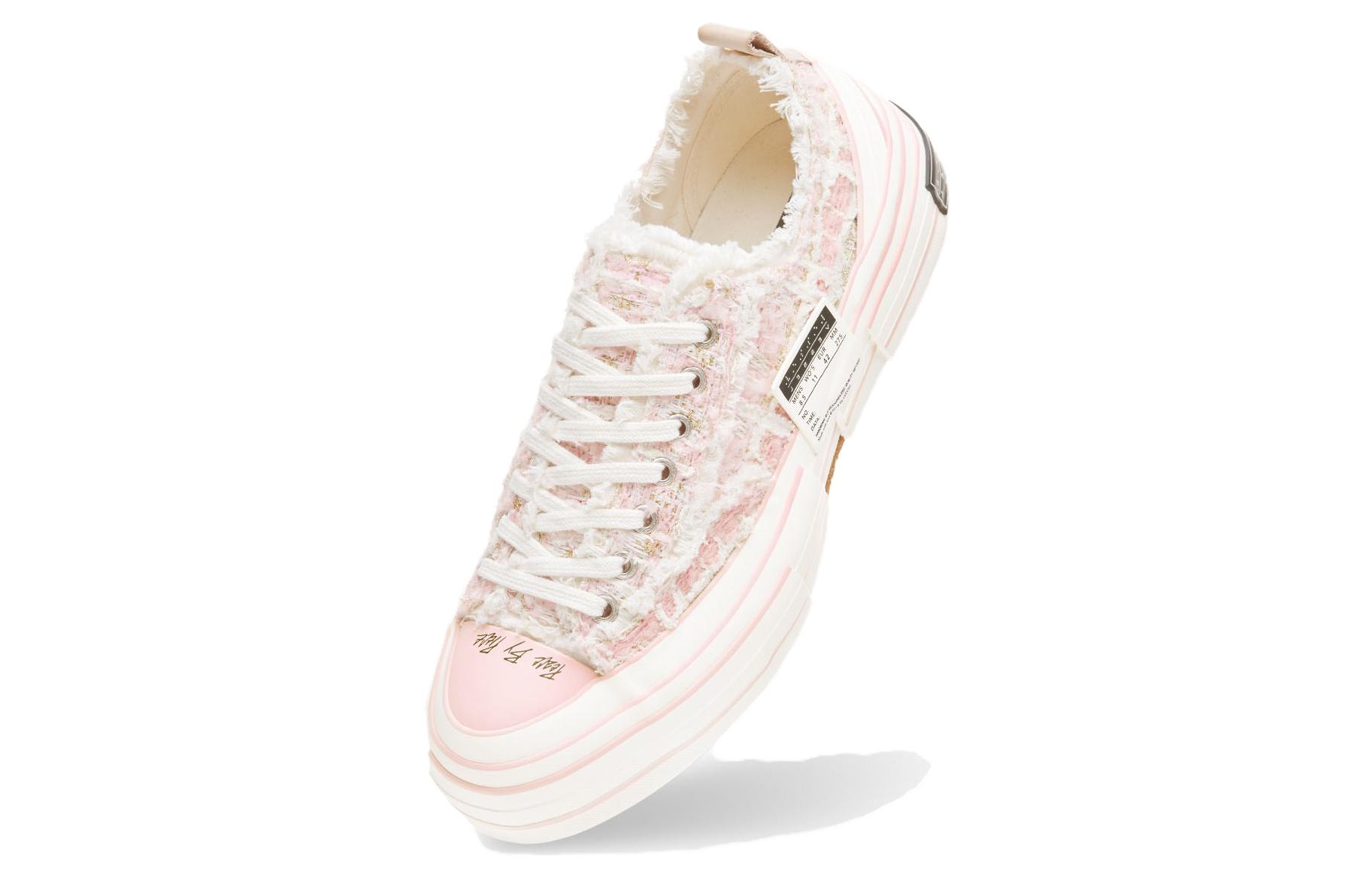 XVESSEL Low top Canvas Shoes Unisex White Pink