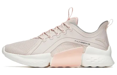 ANTA Training Shoes Women's Low Top Lotus Gray/Cherry Blossom Pink/Ivory White
