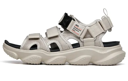 Anta Life Collection Leather, Textile Lightweight Beach Sandals Men's Gray Black
