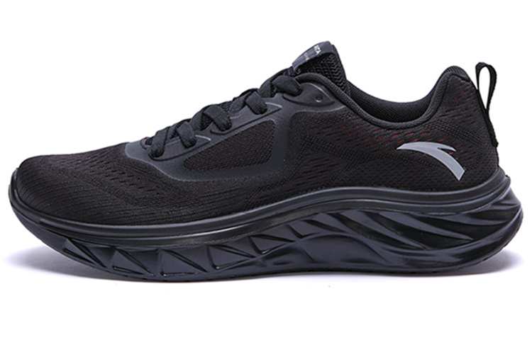Anta Fabric Cushioning Slip Resistant Abrasion Resistant Breathable Lightweight Low top Training Shoes Men’s Black Red