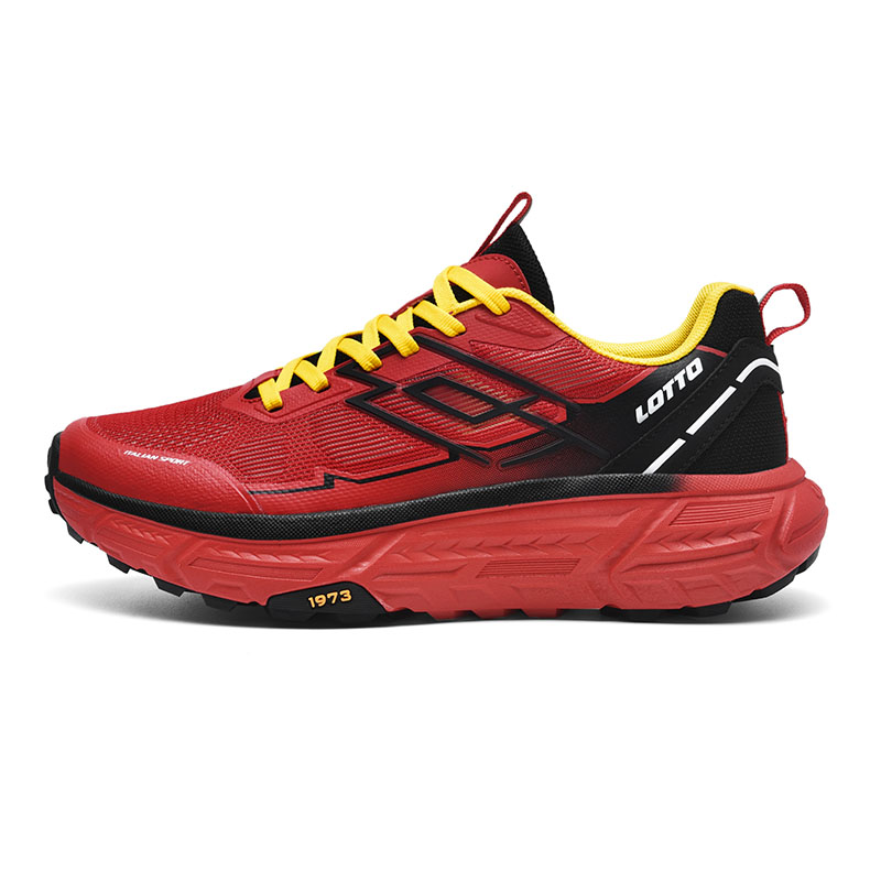 LOTTO Slip Resistant, Abrasion Resistant, Breathable, Lightweight Low top Hiking Shoes Men’s Red Black