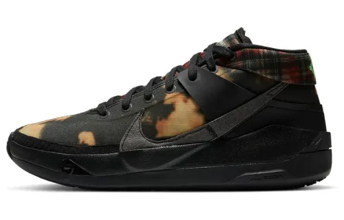 Nike KD 13 Durant plaid, fashionable and versatile, shock-absorbing, anti-slip and rebound, mid-top practical basketball shoes, same style for men and women, black, foreign version