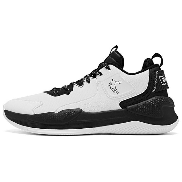 QIAODAN Comfortable Slip Resistant Low top Basketball Shoes Men’s Black White
