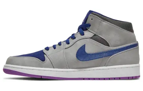 Jordan 1 Mid Matte Silver Laser Purple