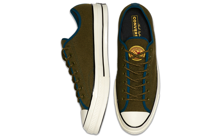 Кеды Converse Chuck 70 Archival Terry Ox (зеленые хаки) — Хаки / белый — фото 4