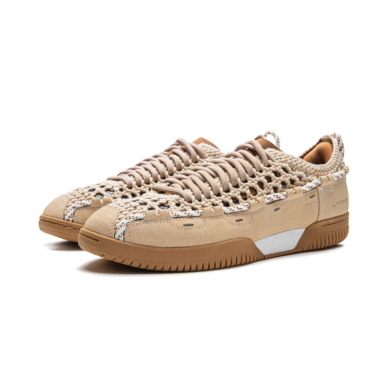 Li Ning Abrasion Resistant Breathable Abrasion Resistant Breathable Low top Table Tennis Shoes Unisex Cloud Apricot