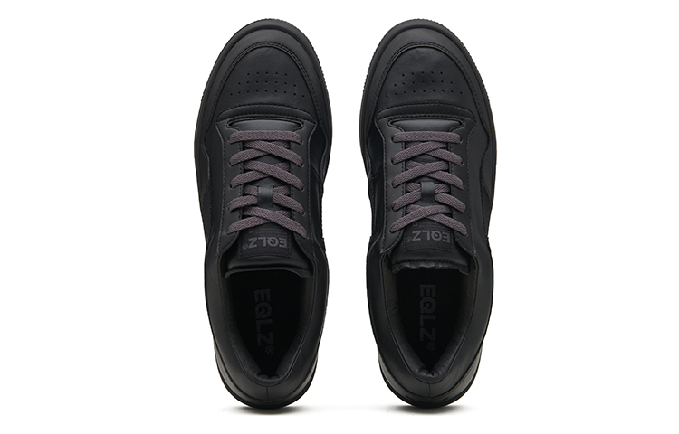 EQLZ EQUALIZER 1970 Lightweight Low-Top Vintage Basketball Shoes Black Fog Made In USA Nappa Genuine Leather