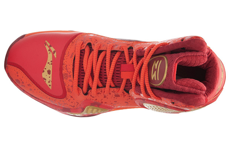 Li Ning Shadow 1 Cushioning High top Basketball Shoes Unisex Red Yellow
