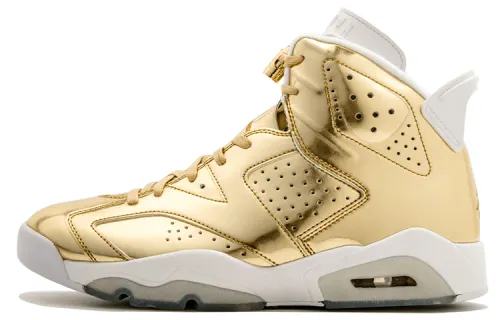 Jordan Air Jordan 6 Retro Pinnacle Metallic Gold Fashion Shock Absorbing Support High Top Retro Basketball Shoes Men's Gold