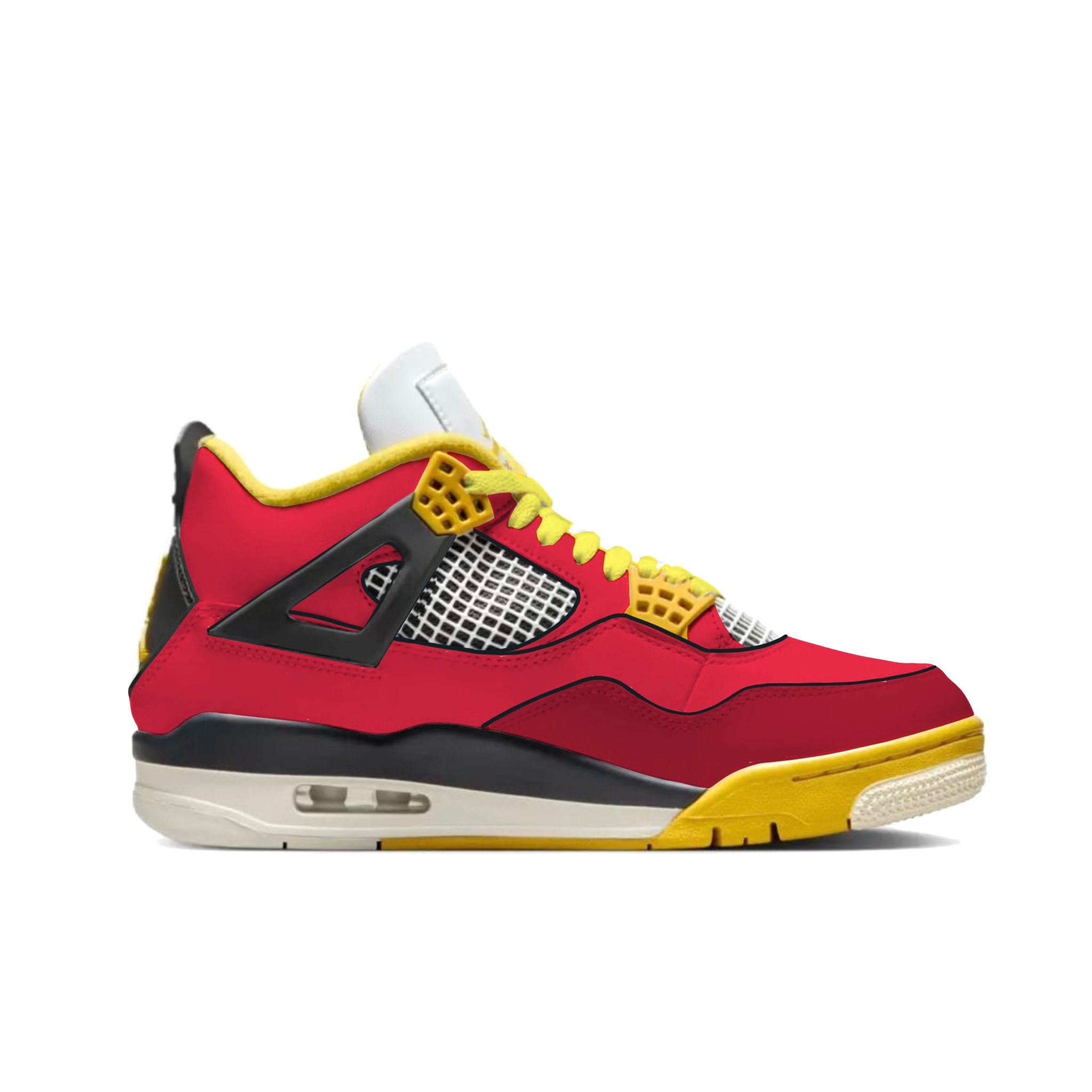 Jordan Air Jordan 4 Slip Resistant Abrasion Resistant Mid top Vintage Basketball Shoes Unisex Red
