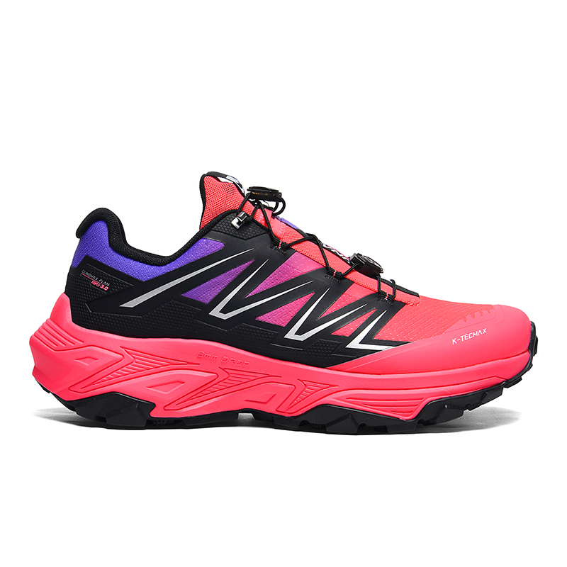 GLUNA Mountaineering & Hiking Shoes Unisex Low Top Black, Purple, Silver