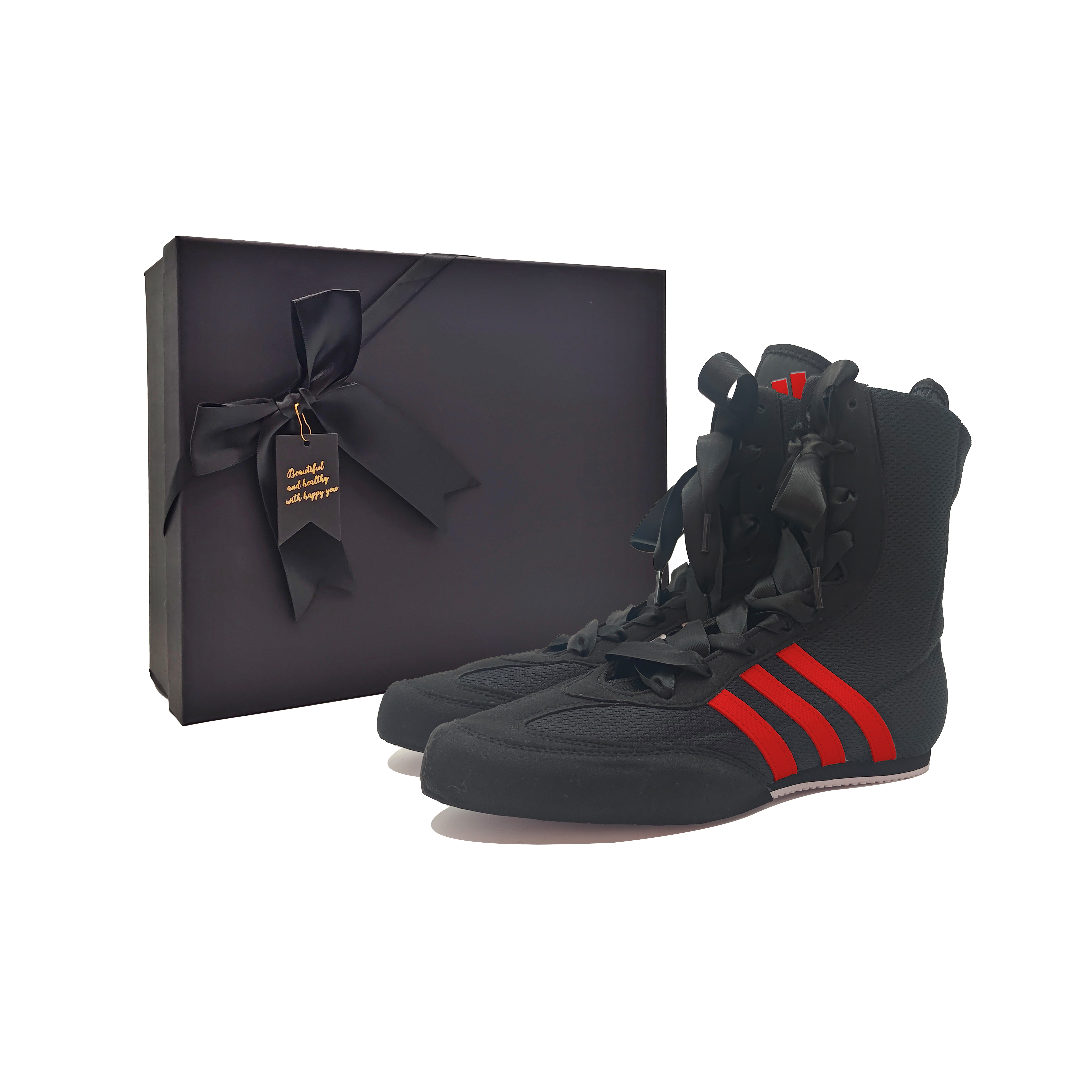 Adidas Box Hog 2.0 Dark Night Flowing Fire Slip Resistant Lightweight Non slip Lightweight High top Training Shoes