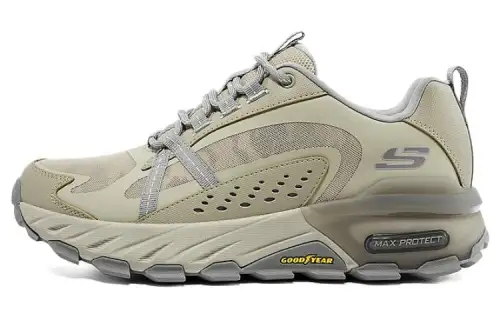 Skechers Casual Max Portect Textile, Leather Abrasion Resistant Low top Outdoor Shoes Men's Charcoal Gray