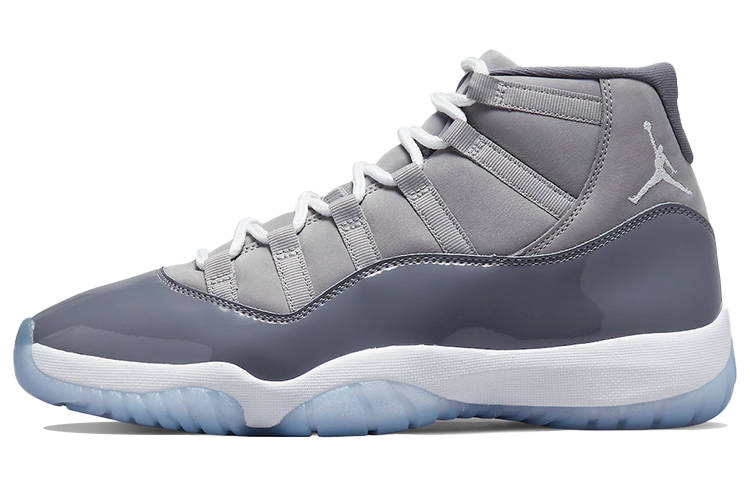 Jordan Air Jordan 11 retro cool gray trendy mid-top retro basketball shoes for men and women, gray and white, 2021 version
