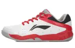 Li Ning Lightning Strike Cushioning Slip Resistant Abrasion Resistant Balance Low top Badminton Shoes Men's Red White