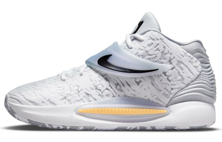 Nike KD 14 \"Home\" EP Fashionable and comfortable Shock-absorbing, anti-slip wear-resistant, wear-resistant, middle-top practical basketball shoes, men and women, white, domestic version