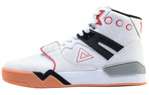 PEAK 910 Taichi Abrasion Resistant Breathable Abrasion Resistant Breathable High top Skateboard Shoes White Black