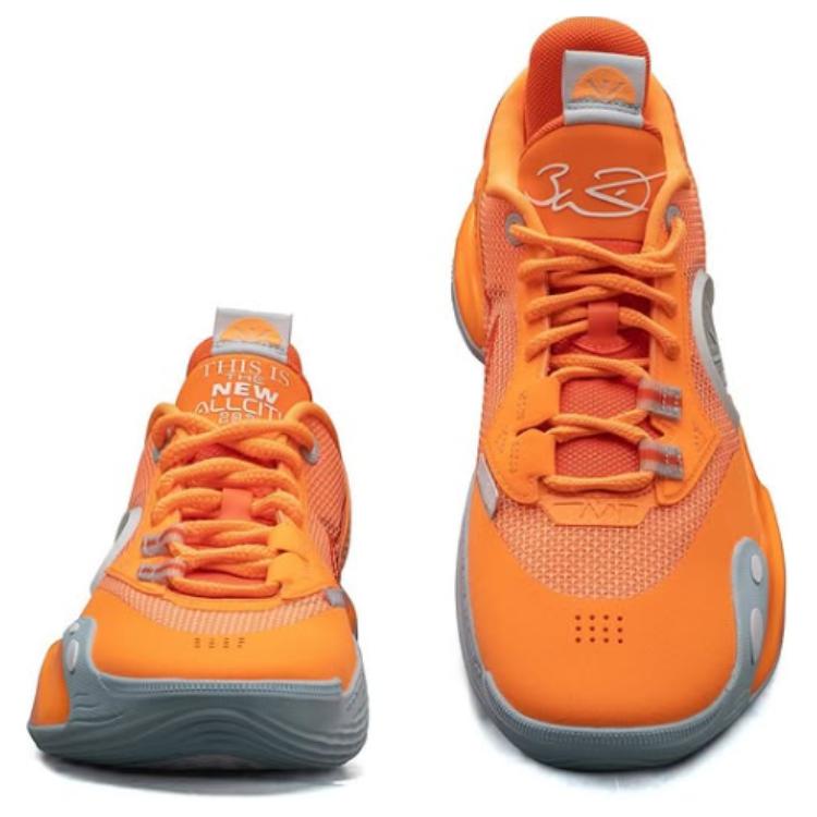Li Ning All City 12 Comfortable And Trendy Slip Resistant Abrasion Resistant Low top Basketball Shoes Men’s Orange