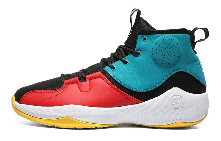 PEAK Comfortable Slip Resistant, Abrasion Resistant, Lightweight High top Basketball Shoes Men’s Blue Red White