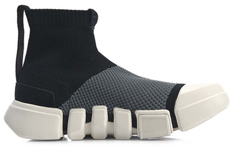 Li Ning Slip Resistant Abrasion Resistant High top Vintage Basketball Shoes Men’s Black Gray White