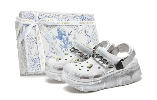 Skechers Max Cushioning Da Vinci Custom, Box, Sun And Moon Artificial Leather Clog Sandal Women's Gray