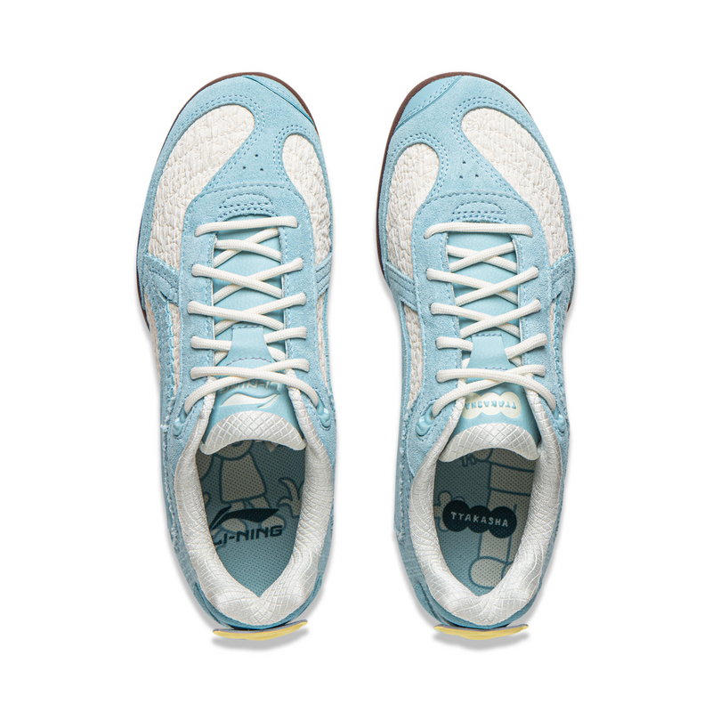 Li Ning Slip Resistant Abrasion Resistant Slip Resistant Abrasion Resistant Low top Table Tennis Shoes Unisex Sky Blue
