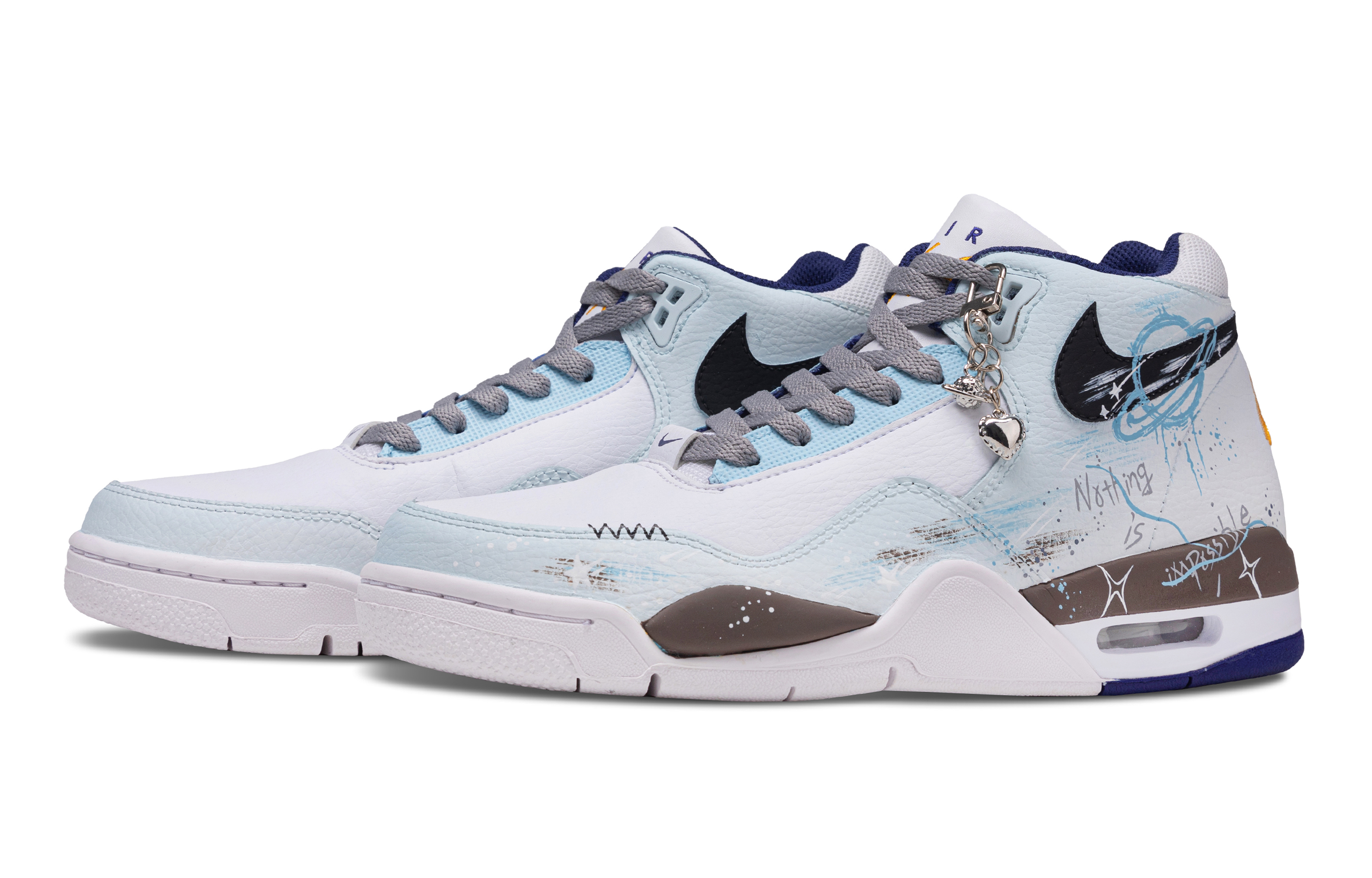 Nike Flight Legacy Geometric Planet Abrasion Resistant Abrasion Resistant Mid top Vintage Basketball Shoes Men’s