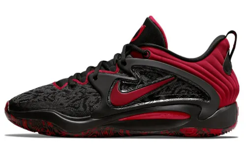 Nike KD 15 EP Durant 15 round toe lace-up, shock-absorbing, non-slip, wear-resistant, low-top basketball shoes, men's style, black and red, domestic version