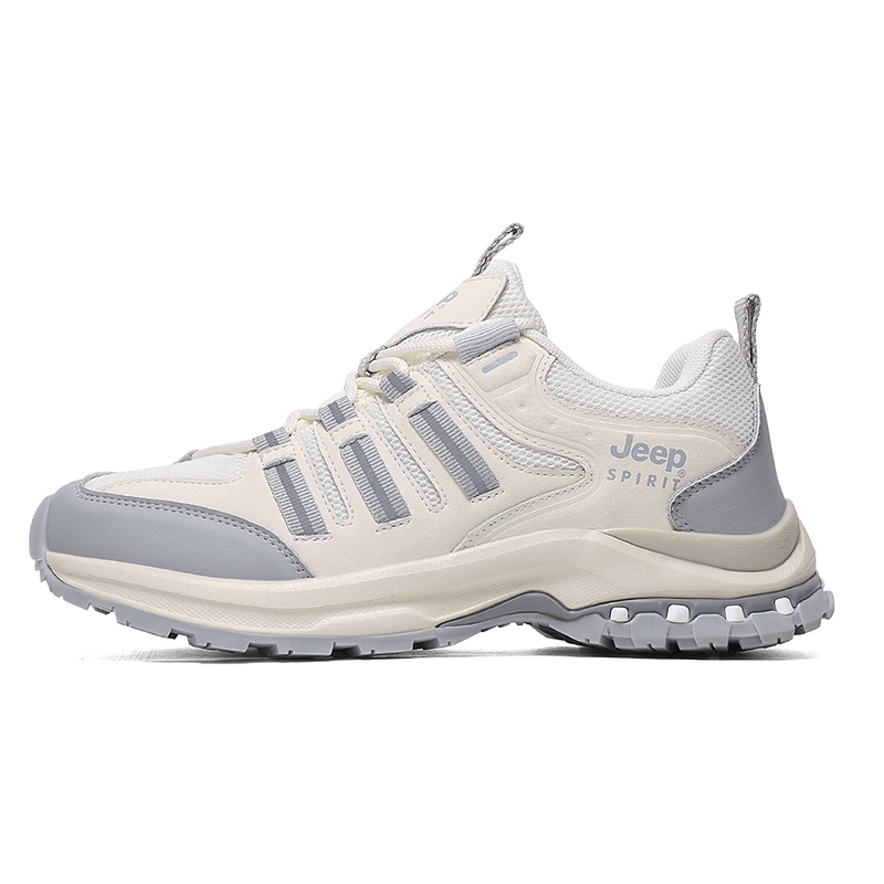 JEEP SPIRIT Outdoor Urban Techwear Trail Running Comfortable Low top Hiking Shoes Women’s Beige Gray