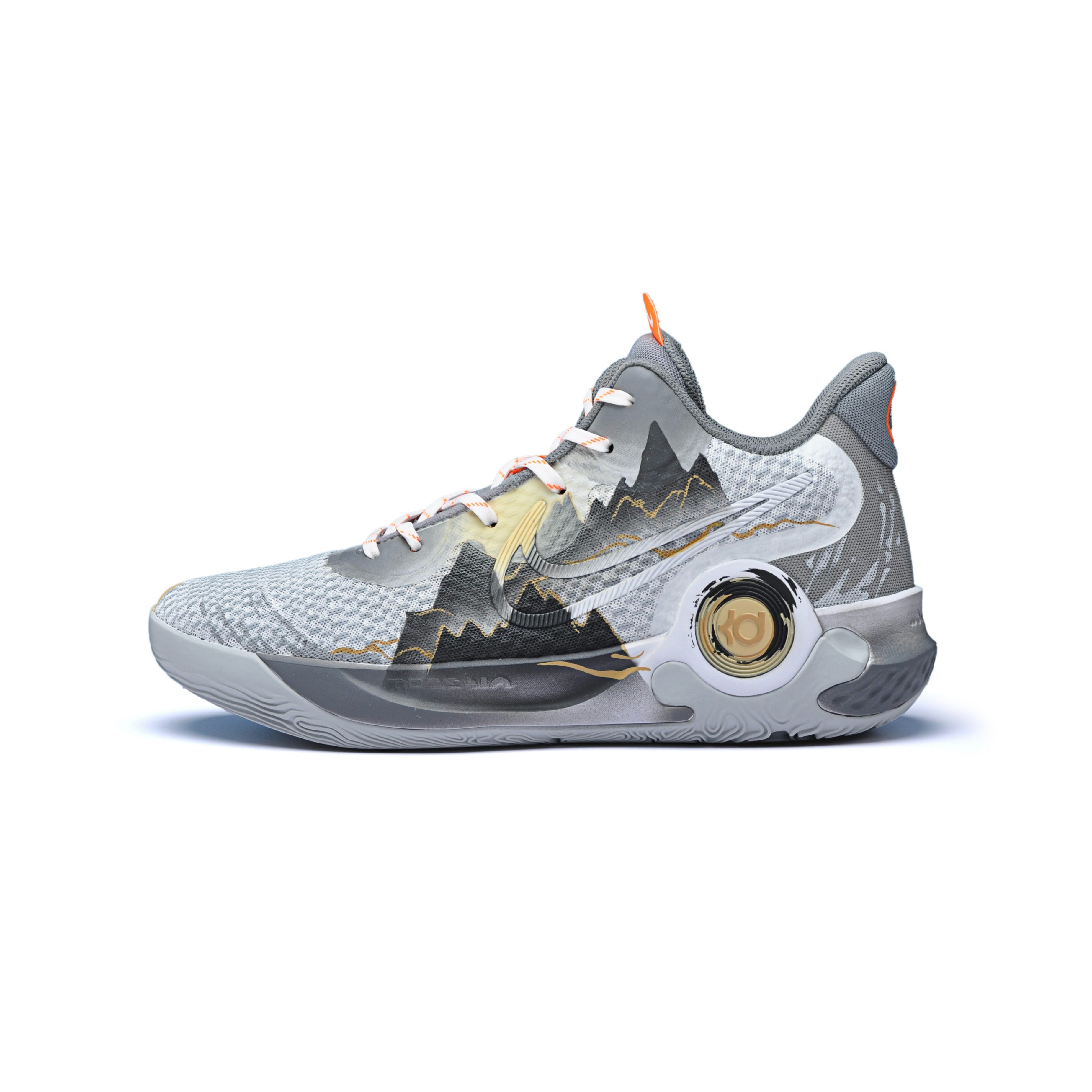 Nike KD Trey 5 IX Slip Resistant Abrasion Resistant Mid top Basketball Shoes Unisex Light Gray