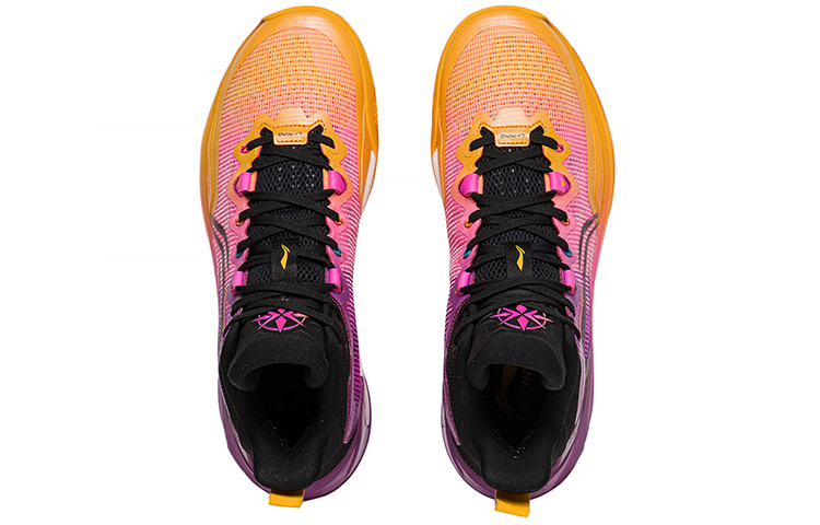 Li Ning Liren 3 Danxia Mid top Performance Basketball Shoes Men’s Orange Purple Black