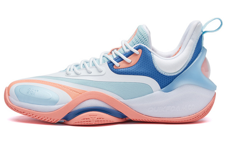 361° Cushioning Slip Resistant Abrasion Resistant Coverage Support Low top Basketball Shoes Men’s White Blue
