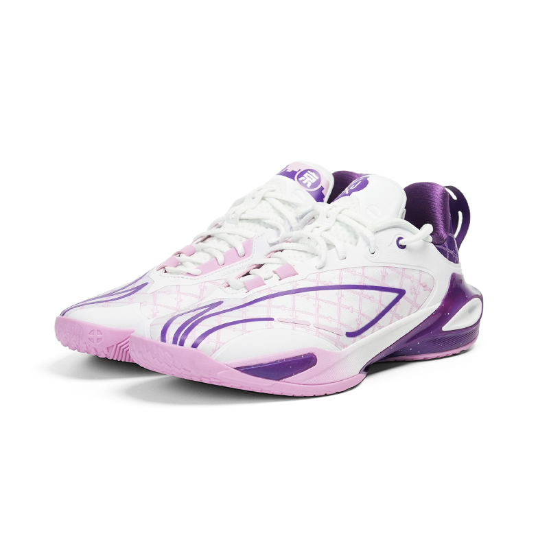 Li Ning Speed 11 Textile, TPU Low top Basketball Shoes Men’s White Purple