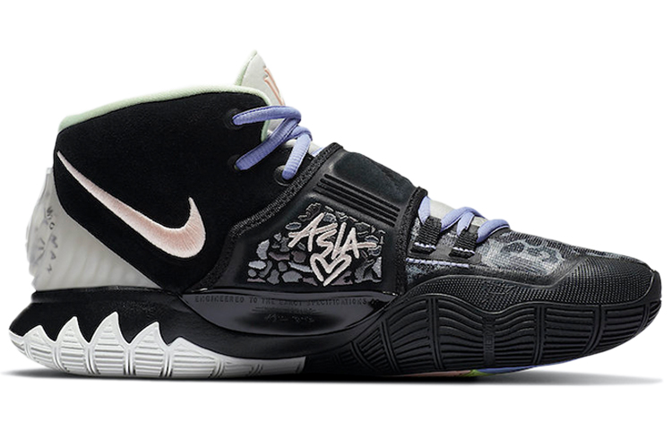 Кроссовки Nike Kyrie 6 Asia Irving (черно-зелено-фиолетовые) — Чёрныйзелёныйфиолетовый — фото 2