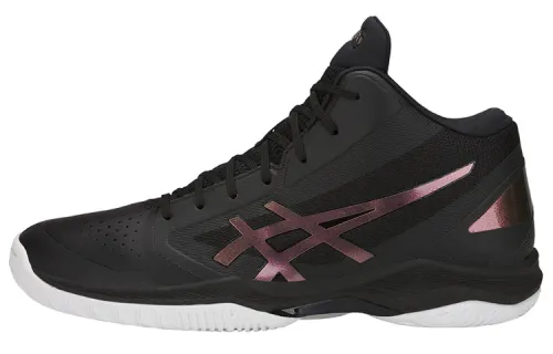 Asics Gel-Hoop V10 round toe lace-up wear-resistant mid-top practical basketball shoes men's black