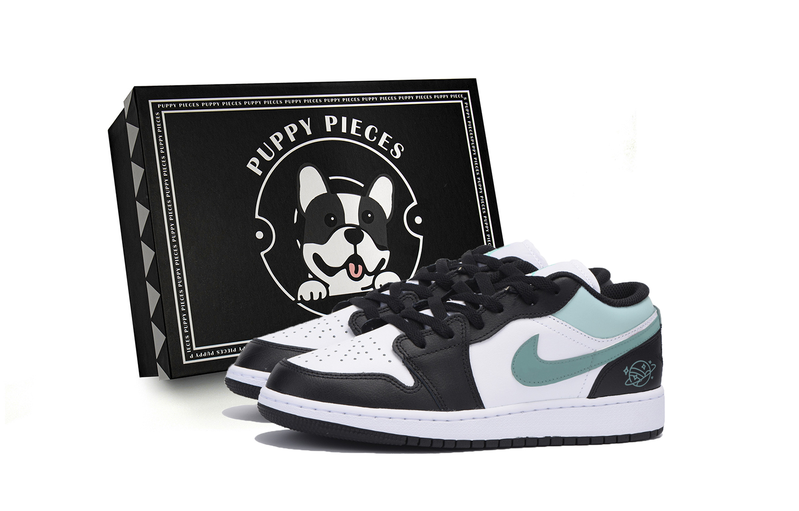 Jordan Air Jordan 1 Abrasion Resistant Slip Resistant Low top Vintage Basketball Shoes Men’s Black White Green