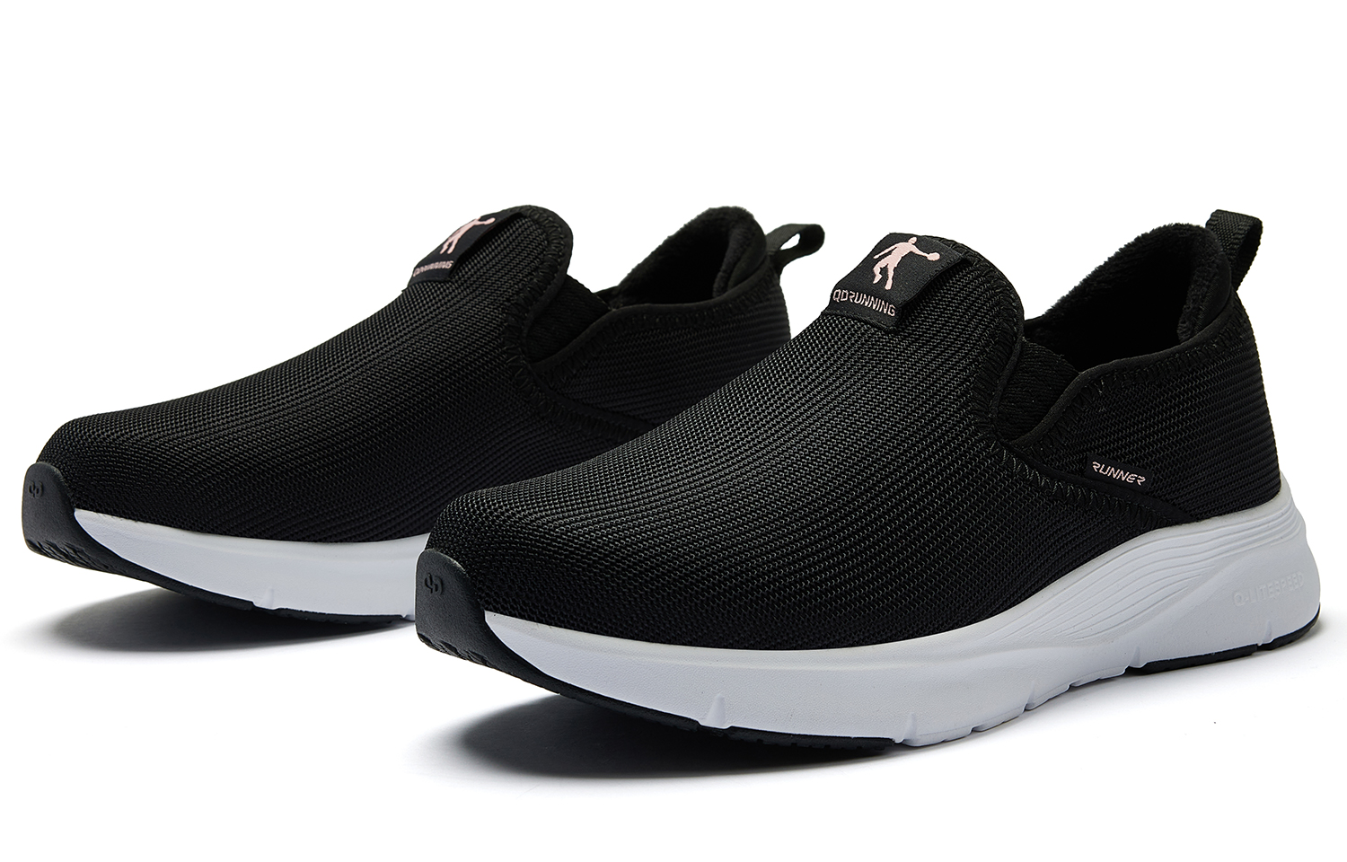 QIAODAN Fleece Lined Thermal Walking Shoes Slip on, Comfortable Casual Versatile Cushioning Abrasion Resistant