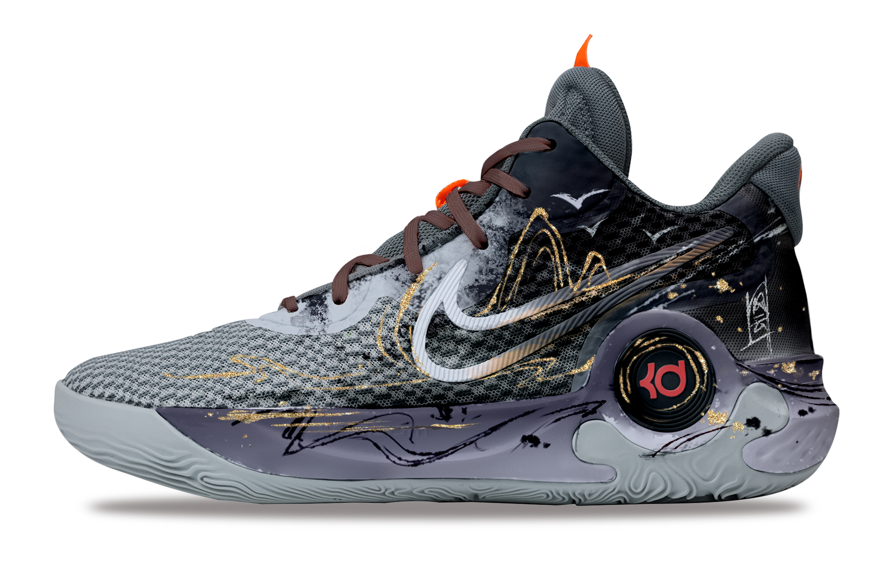 Nike KD Trey 5 IX Decisive In The Realm Of Wind And Clouds Gradient Abrasion Resistant Mid top Basketball Shoes Unisex