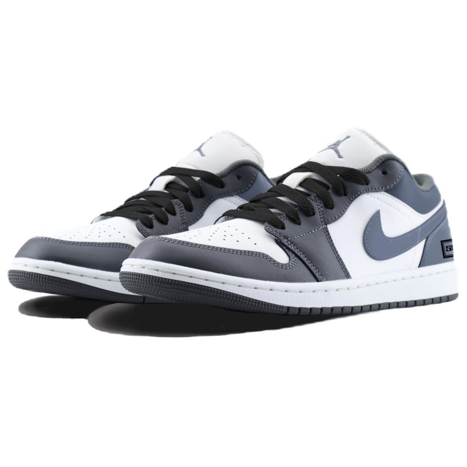 Jordan Air Jordan 1 Abrasion Resistant Abrasion Resistant Low top Vintage Basketball Shoes Unisex Light Gray Blue