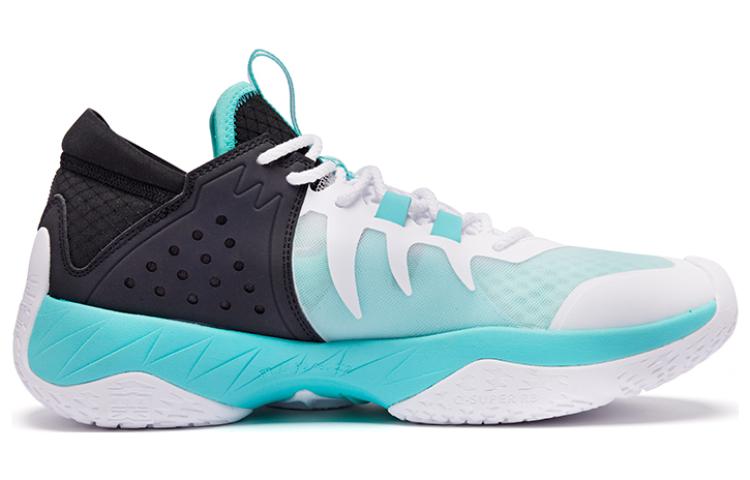 QIAODAN Slip Resistant Abrasion Resistant Slip Resistant Abrasion Resistant Low top Basketball Shoes Men’s Green Purple