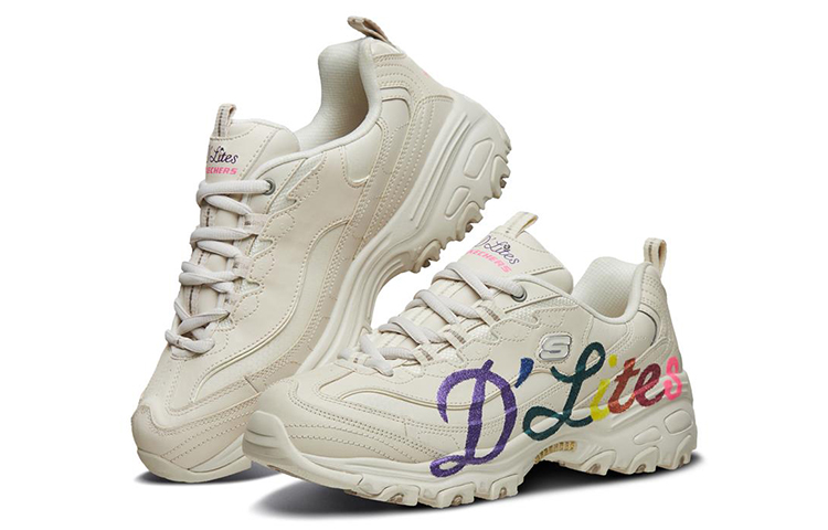 Женские кроссовки Skechers D'LITES 1.0 (/ бежевые) — 自然色/多彩 — фото 3
