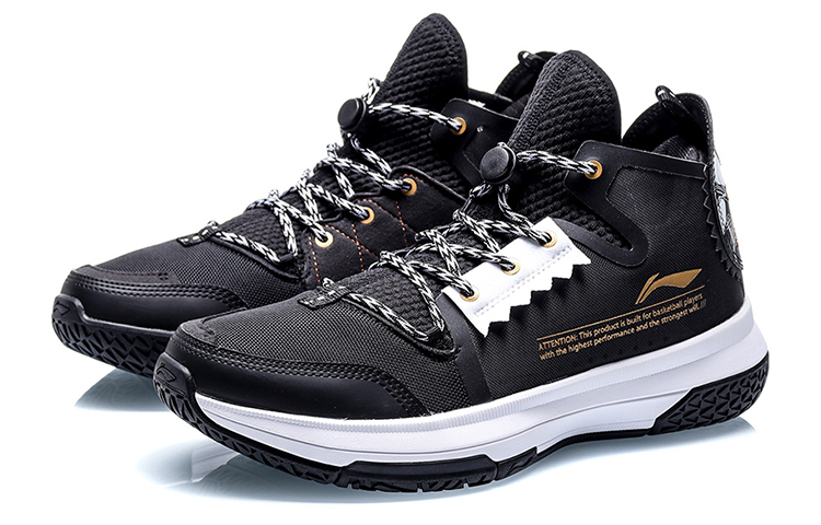 Li Ning Wowls Cushioning Rebound Cushioning Rebound Mid top Basketball Shoes Men’s Black