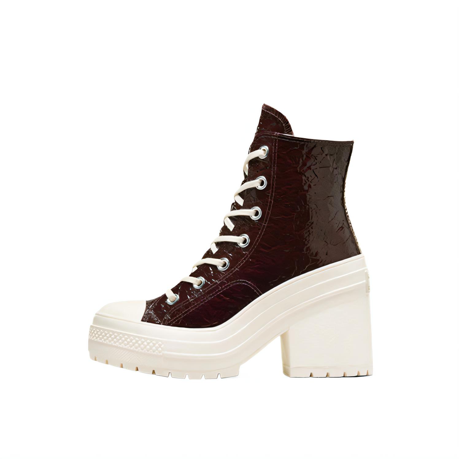 Chuck 70 De Luxe Wmns Converse Heel High 'Crinkle Leather - Bloodstone' Women's