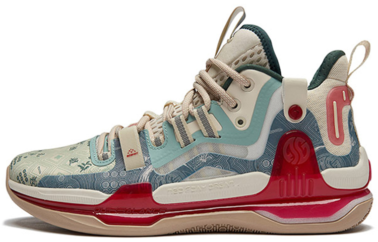 361° AG1 Pro Cushioning Slip Resistant Abrasion Resistant High top Basketball Shoes Men’s White Red Blue