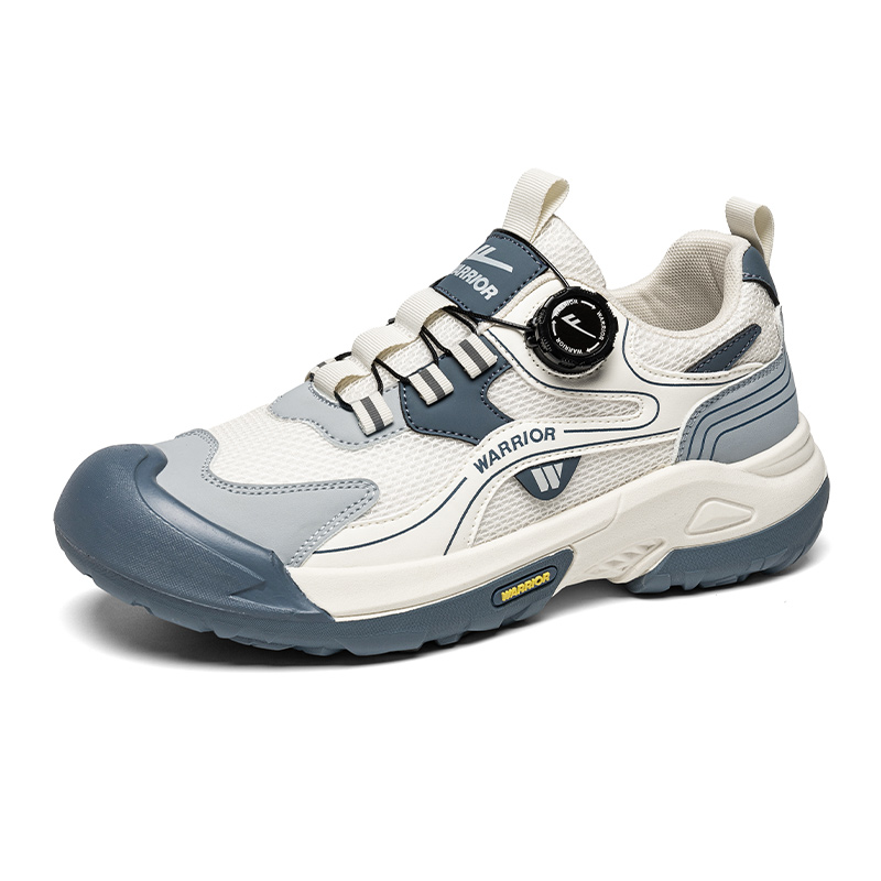 Warrior Slip Resistant Abrasion Resistant Grip Low top Mountaineering Shoes Men’s Beige Gray Blue