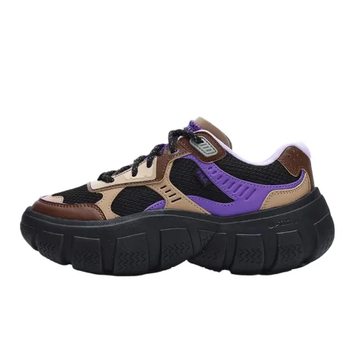 FILA BOLLA Textile, Synthetic Leather Low top Chunky Sneakers Women's Black Brown